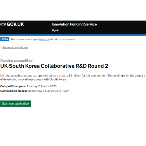 UK-South Korea Collaborative R&D Round 2